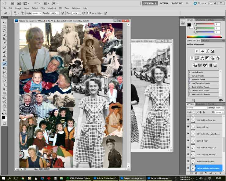 Photo montage, being worked on in Photoshop